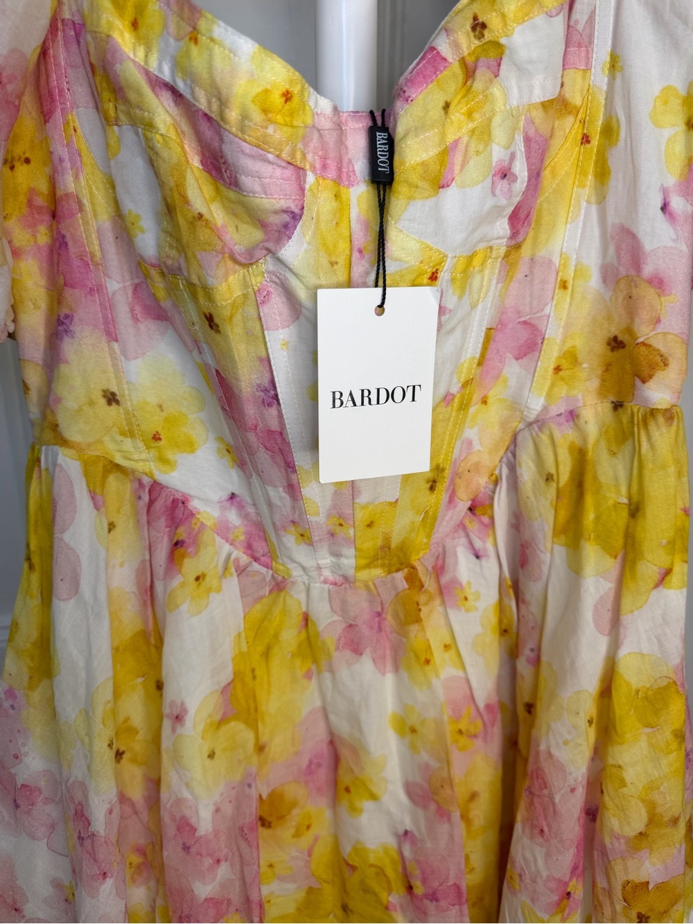 BARDOT
Kiah Floral Print Corset Puff Sleeve Minidress In Pink - Picture 9 of 9